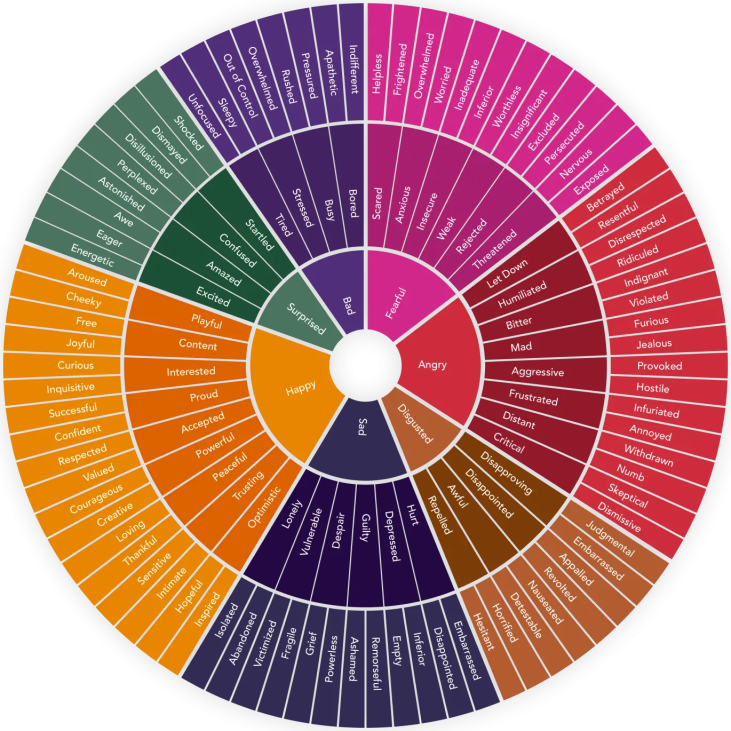 Das Feelings-Wheel (Quelle: https://www.calm.com/blog/the-feelings-wheel)